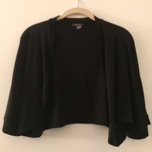Black cropped jacket coverup.